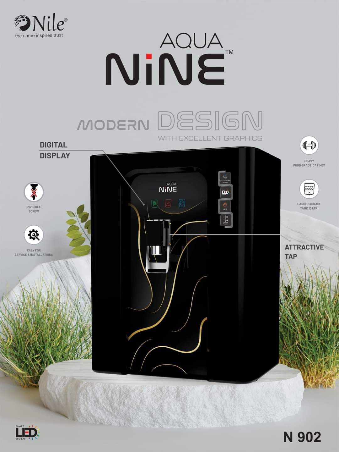 Aqua Nine black gold finish